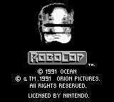 RoboCop title screen for GameBoy